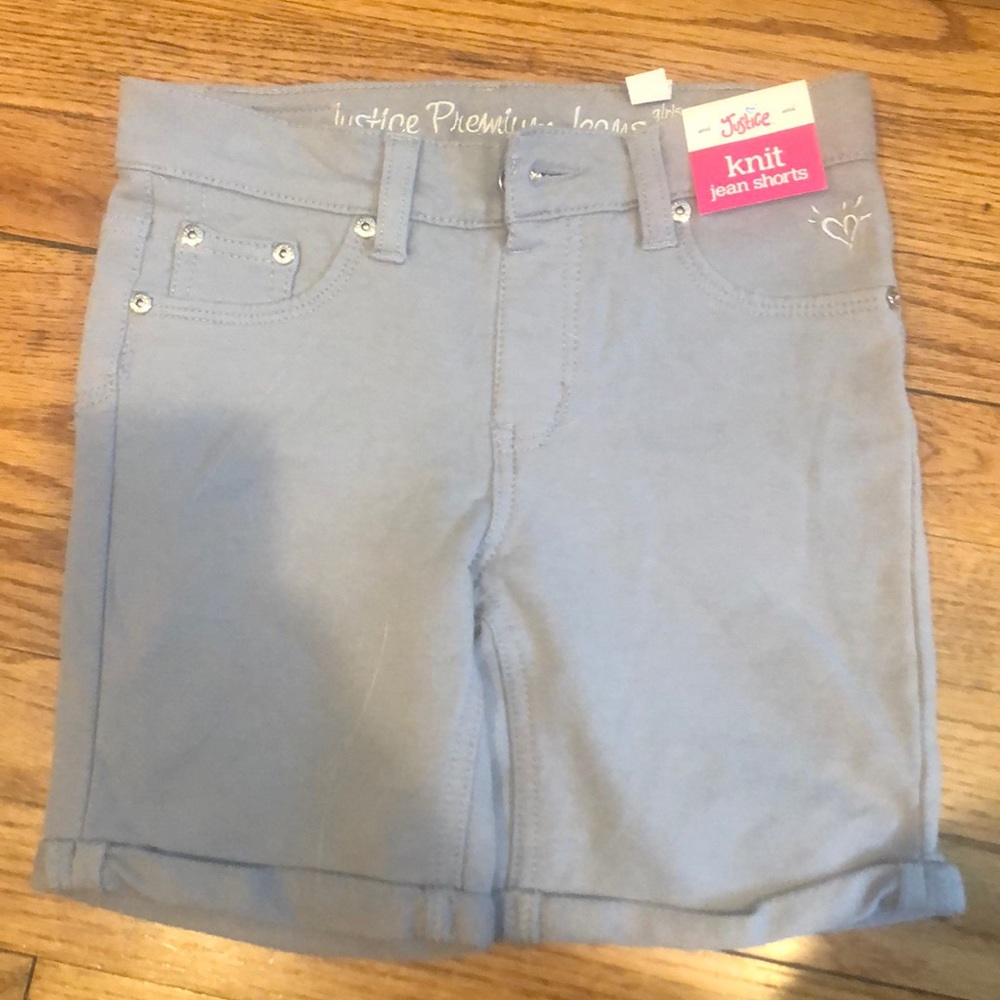 Grey Justice Knit Jean Shorts size 12 slim Girls